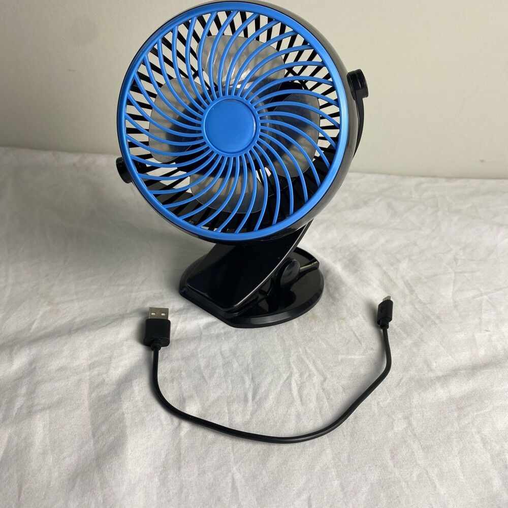 Compact Clip on Fan 5 Inches Rechargeable Portable Office Desk Bathroom Kitchen